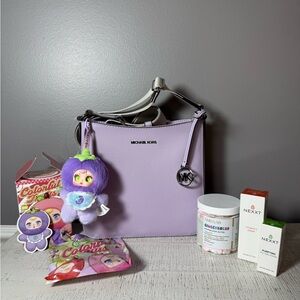 NWT Michael Michael Kors Jet Set Travel Lavender Handbag/Crossbody Bundle